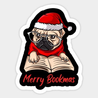 Merry Bookmas Book Lovers Christmas Sticker